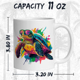 Turtle Coffee Mug 11oz — Ceramic Cute Tortoise Wildlife Gift Mug 2