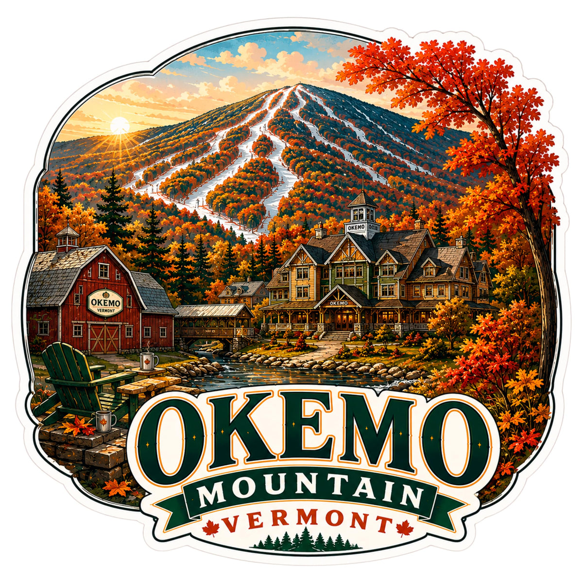 Okemo Mountain Vermont Sticker 4 Inch — Waterproof Vinyl Decal