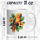 Conure Coffee Mug 11oz — Ceramic Parakeet Tropical Bird Gift Mug 2