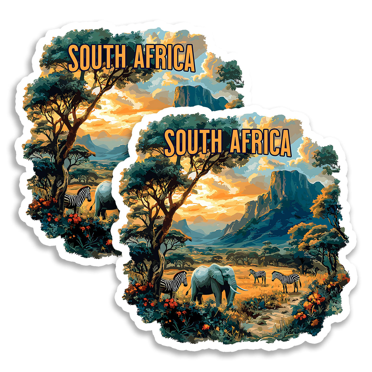 South Africa Magnet 4 Inch 2-Pack Country Africa – Strong Vinyl Decorative Travel Magnets for Fridge Locker Kitchen Office – Cute Fun Aesthetic Cool Durable & Long-Lasting Souvenir ID44999