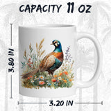 Pheasant Coffee Mug 11oz — Ceramic Ringneck Gamebird Hunter Gift Mug 2