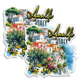 Amalfi Coast Italy Magnet 4 Inch 2-Pack Cliffs Villages – Strong Vinyl Decorative Travel Magnets for Fridge Locker Kitchen Office – Cute Fun Aesthetic Cool Durable & Long-Lasting Souvenir ID44999 1