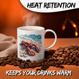 Lobster Coffee Mug 11oz — Ceramic Red Coastal Summer Gift Mug 3