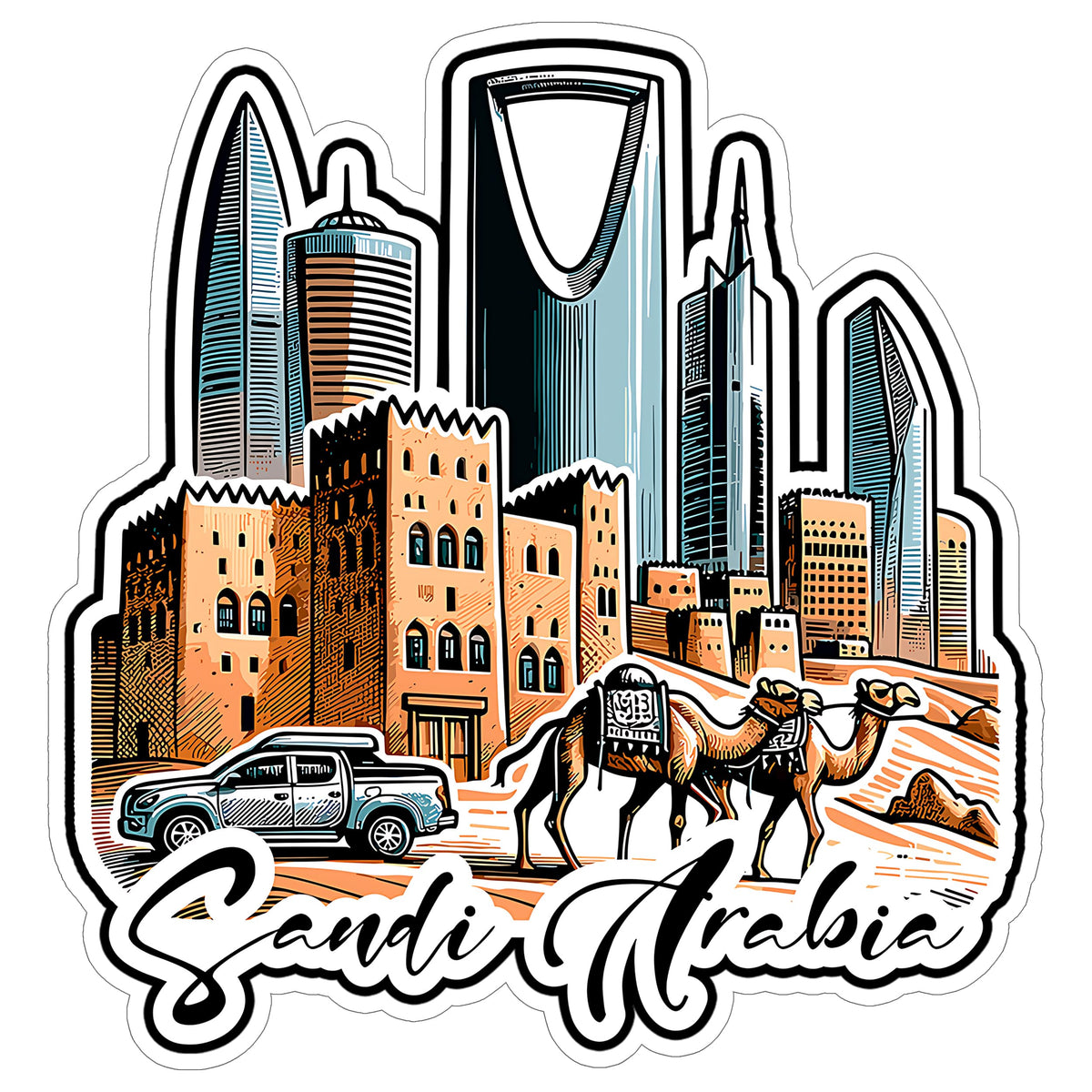 Saudi Arabia Sticker 4 Inch — Waterproof Vinyl Decal Travel Souvenir