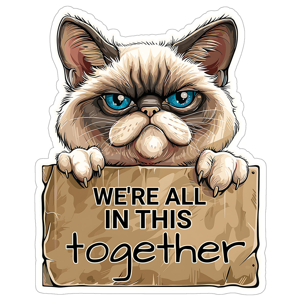 We're All in This Together Sticker 4 Inch — Waterproof Vinyl Decal Community Solidarity Unity
