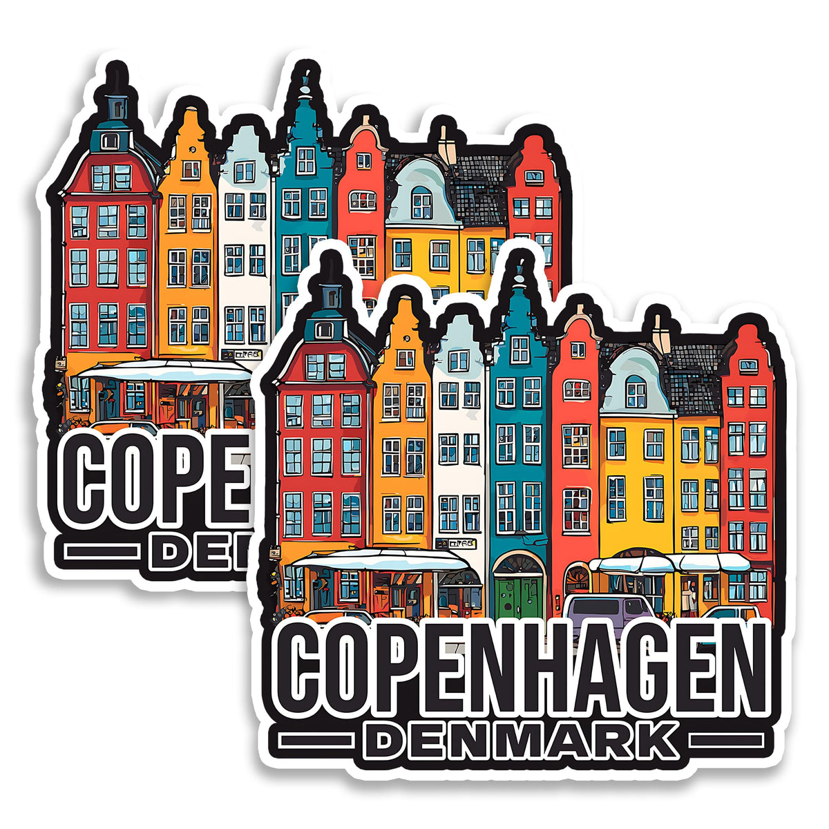 Copenhagen Denmark Magnet 4 Inch 2-Pack Hygge Capital – Strong Vinyl Decorative Travel Magnets for Fridge Locker Kitchen Office – Cute Fun Aesthetic Cool Durable & Long-Lasting Souvenir ID44999