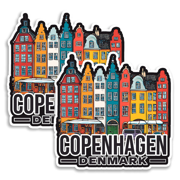 Copenhagen Denmark Magnet 4 Inch 2-Pack Hygge Capital – Strong Vinyl Decorative Travel Magnets for Fridge Locker Kitchen Office – Cute Fun Aesthetic Cool Durable & Long-Lasting Souvenir ID44999