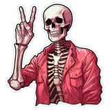 Skeleton Hand Peace Sticker 4 Inch — Waterproof Vinyl Decal Goth Halloween Peace Sign 1