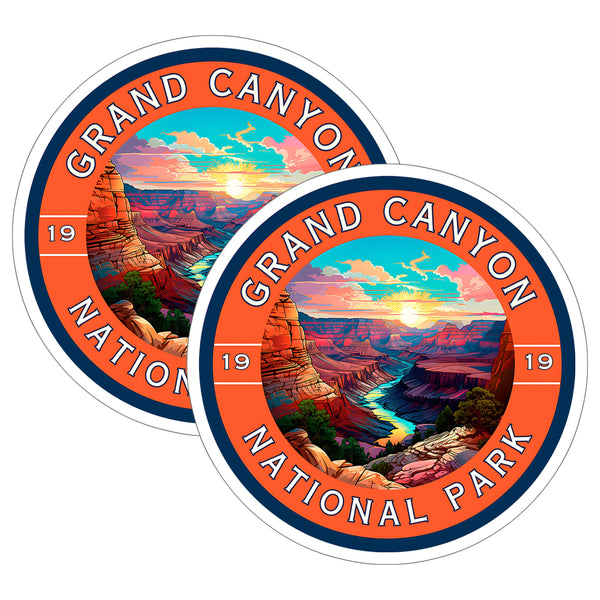 Grand Canyon National Park Arizona Sticker 4 Inch 2-Pack Nature - Waterproof Vinyl Decal for Laptop Water Bottle Car Tumbler - Durable Funny Aesthetic Long-Lasting Stickers for Adults ID45039