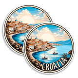 Croatia Magnet 4 Inch 2-Pack Adriatic Coast – Strong Vinyl Decorative Travel Magnets for Fridge Locker Kitchen Office – Cute Fun Aesthetic Cool Durable & Long-Lasting Souvenir ID44999 1