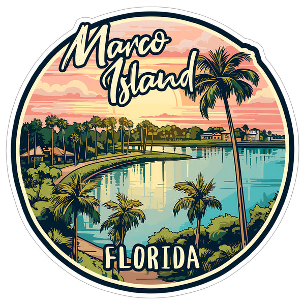 Marco Island Florida Sticker 4 Inch — Waterproof Vinyl Decal Coastal Beach Seaside