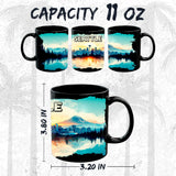 Seattle Skyline Washington Mug 11oz — Black Ceramic Space Needle Cityscape 2