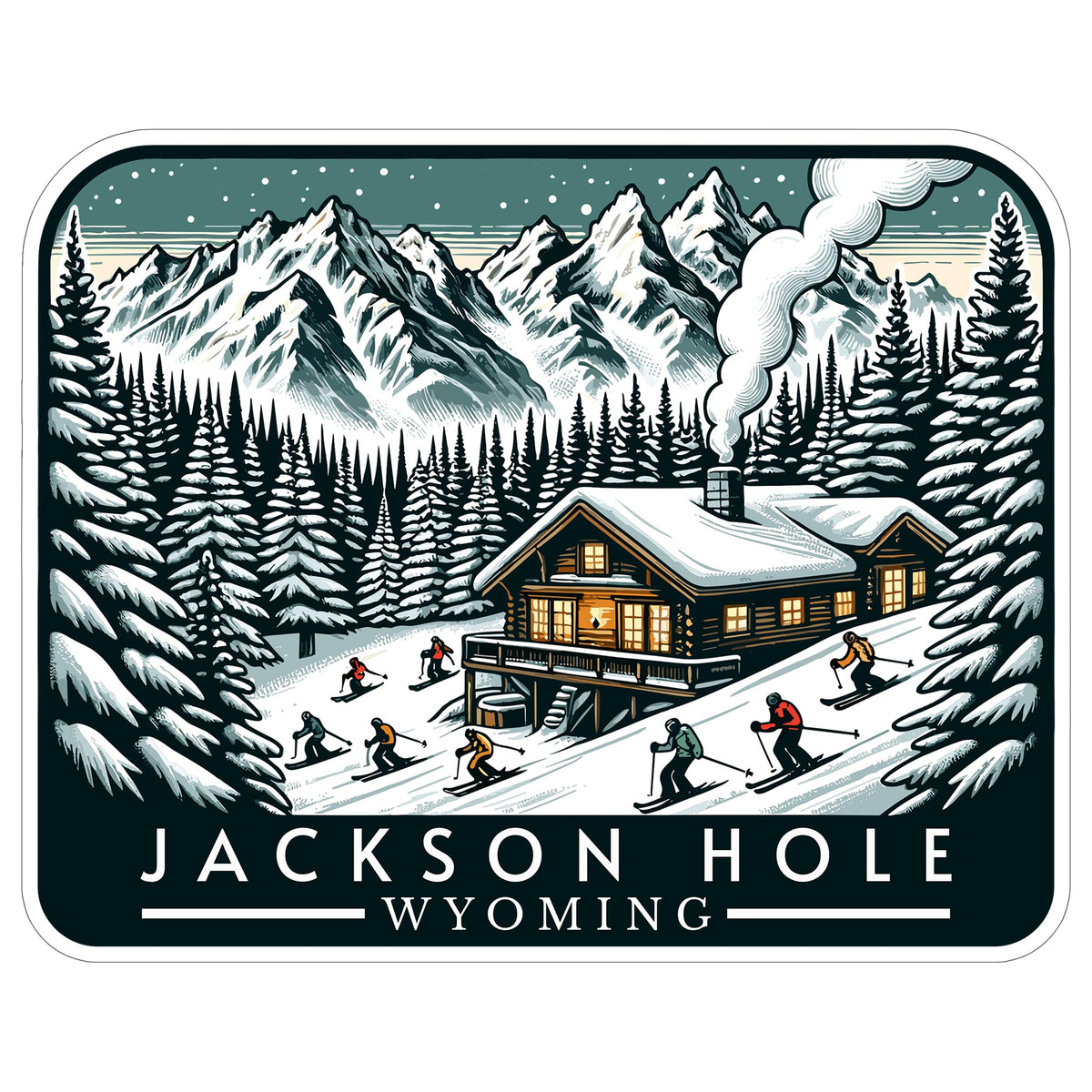 Jackson Hole Wyoming Sticker 4 Inch — Waterproof Vinyl Decal City Travel Souvenir