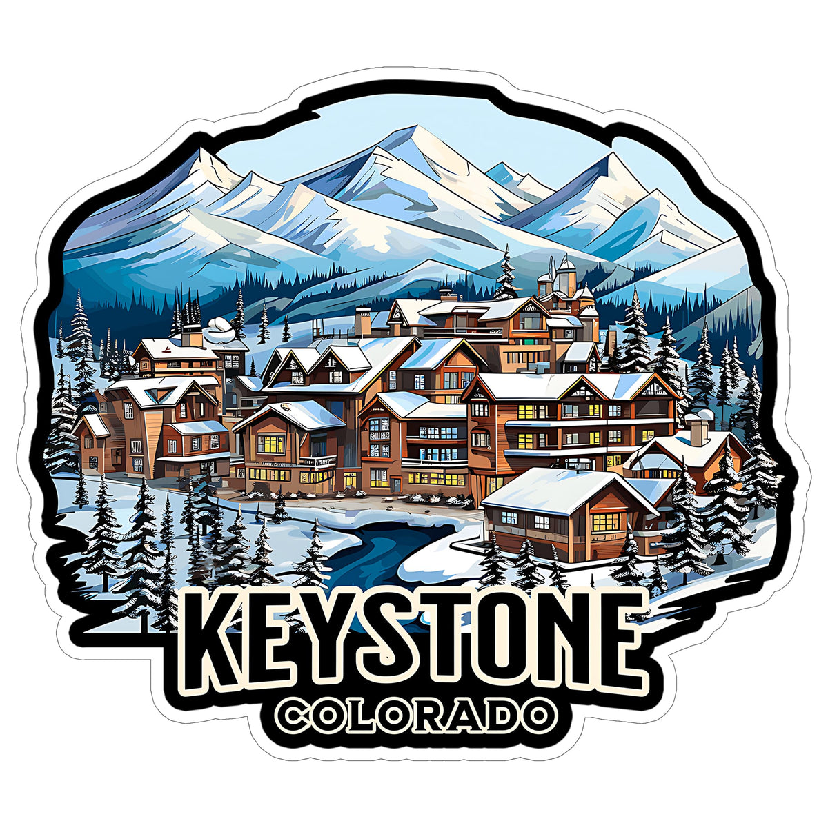 Keystone Colorado Sticker 4 Inch City Travel Souvenir Destination - Waterproof Vinyl Decal for Laptop Water Bottle Car Tumbler - Durable Aesthetic Long-Lasting Stickers for Adults ID44990