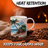 Maui Hawaii Coffee Mug 11oz — White Ceramic Tropical Sunset Island Mug 3