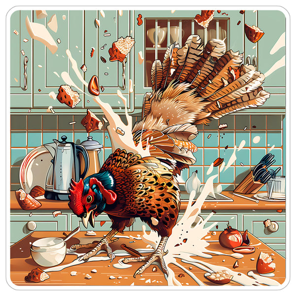 Pheasant Sticker 4 Inch — Waterproof Vinyl Decal Ring-Necked Game Bird
