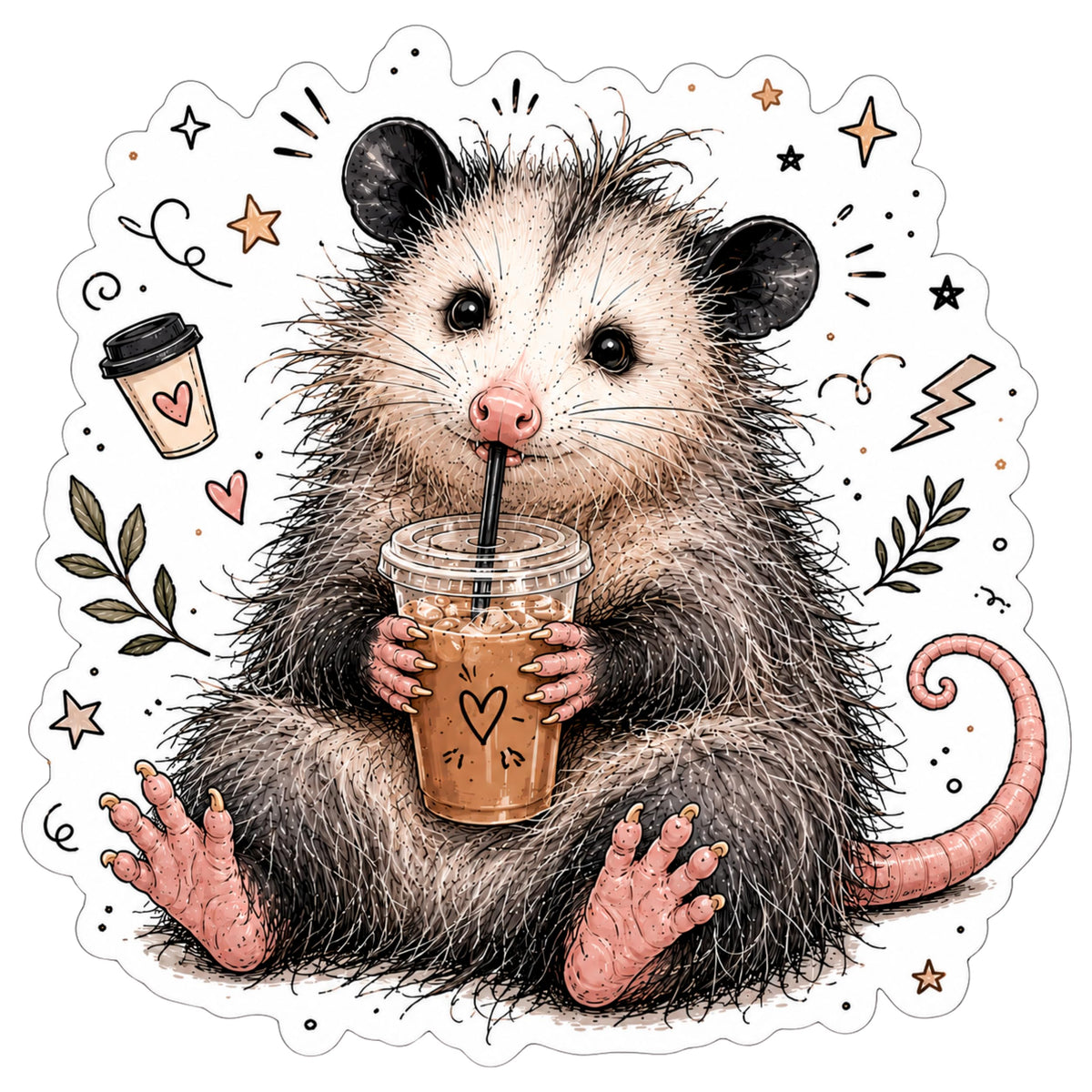 Opossum Sticker 4 Inch — Waterproof Vinyl Decal