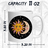 Sun and Moon Yin Yang Coffee Mug 11oz — White Ceramic Celestial Mug 2