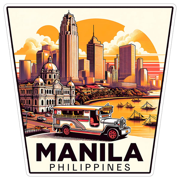 Manila Philippines Sticker 4 Inch — Waterproof Vinyl Decal City Travel Souvenir
