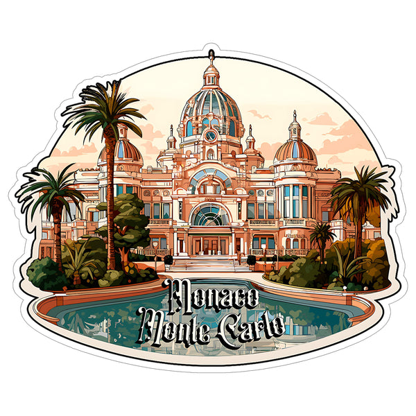 Monaco Monte Carlo Sticker 4 Inch — Waterproof Vinyl Decal Travel Souvenir
