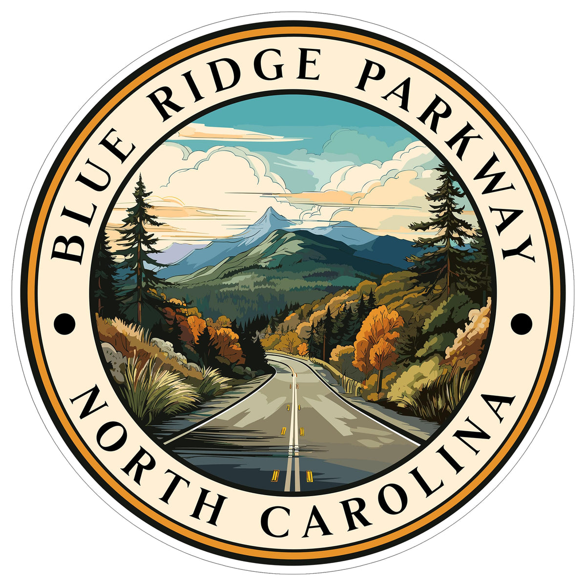 Blue Ridge Parkway North Carolina Sticker 4 Inch — Waterproof Vinyl Decal Travel Souvenir