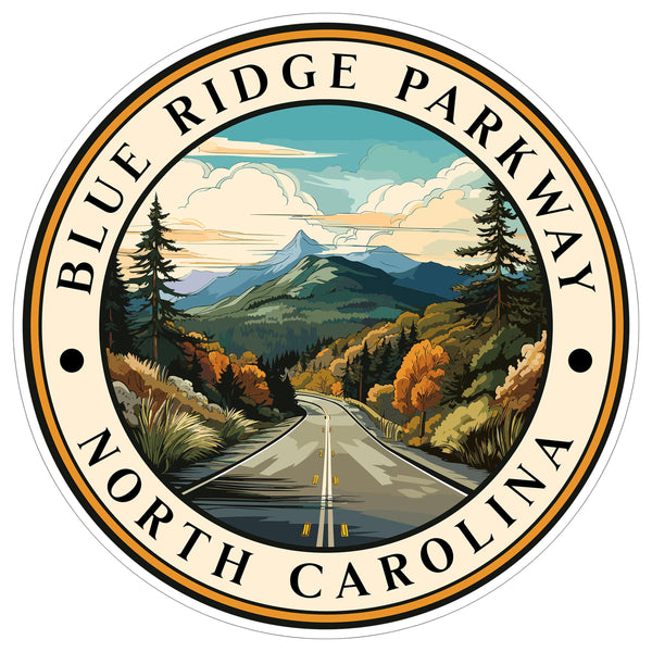 Blue Ridge Parkway North Carolina Sticker 4 Inch Travel Souvenir City - Waterproof Vinyl Decal for Laptop Water Bottle Car Tumbler - Durable Aesthetic Long-Lasting Stickers for Adults ID44990