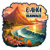 Oahu Hawaii Sticker 4 Inch — Waterproof Vinyl Decal City Travel Souvenir 8