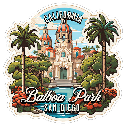 Balboa Park San Diego California Sticker 4 Inch Travel Souvenir City - Waterproof Vinyl Decal for Laptop Water Bottle Car Tumbler - Durable Aesthetic Long-Lasting Stickers for Adults ID44990