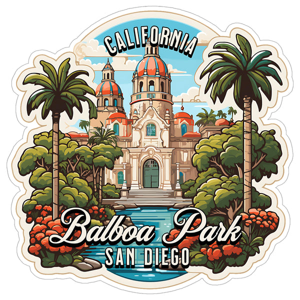 Balboa Park San Diego California Sticker 4 Inch Travel Souvenir City - Waterproof Vinyl Decal for Laptop Water Bottle Car Tumbler - Durable Aesthetic Long-Lasting Stickers for Adults ID44990