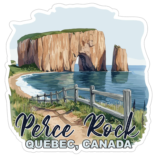 Perce Rock Quebec Sticker 4 Inch - Waterproof Vinyl Decal for Laptop Water Bottle Car Tumbler - Durable Aesthetic Long-Lasting Stickers for Adults ID44990