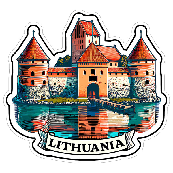Lithuania Sticker 4 Inch City Travel Souvenir Destination - Waterproof Vinyl Decal for Laptop Water Bottle Car Tumbler - Durable Aesthetic Long-Lasting Stickers for Adults ID44990