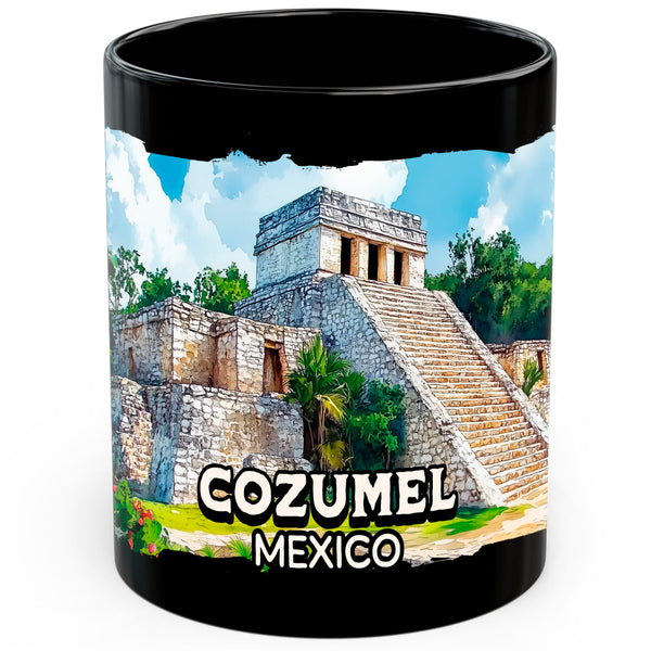 Cozumel Mexico Coffee Mug 11oz — Black Ceramic Island Caribbean Beach Mug