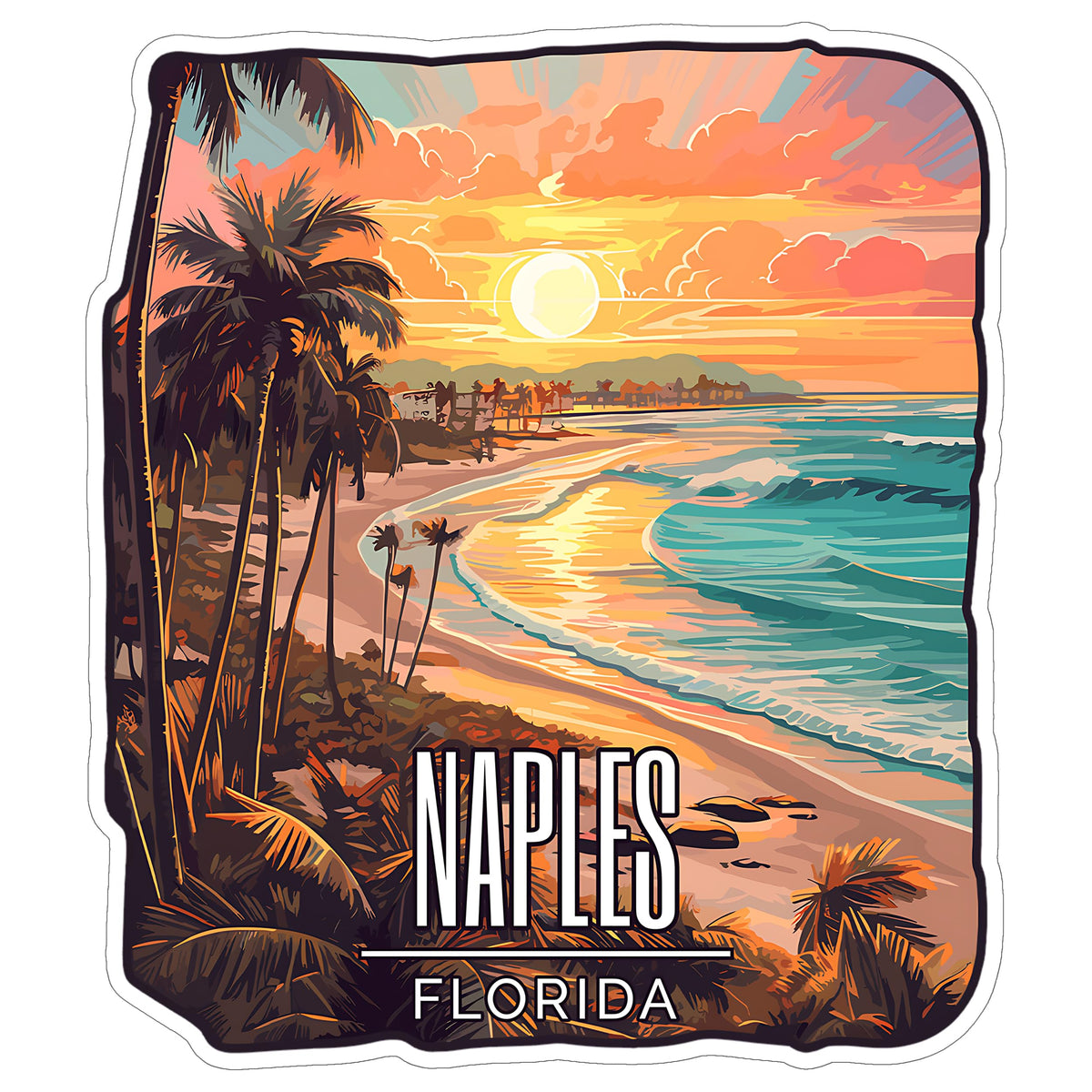 Naples Florida Sticker 4 Inch — Waterproof Vinyl Decal City Travel Souvenir