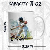 Cricket Coffee Mug 11oz — Ceramic Bat & Wicket Gift Mug for Cricket Fans 2