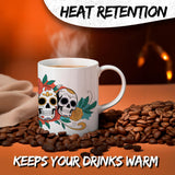 Sugar Skull Coffee Mug 11oz — White Ceramic Dia De Los Muertos Mug 3