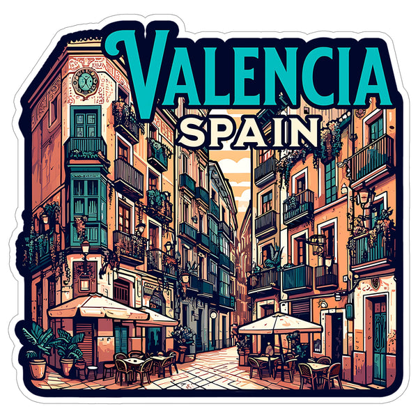 Valencia Spain Sticker 4 Inch City Travel Souvenir Destination - Waterproof Vinyl Decal for Laptop Water Bottle Car Tumbler - Durable Aesthetic Long-Lasting Stickers for Adults ID44990