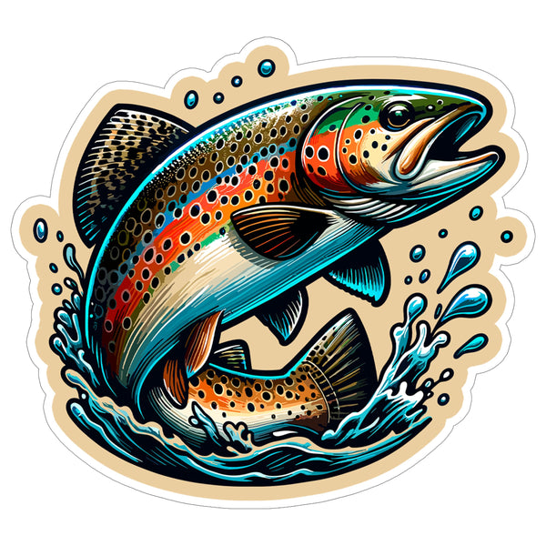 Trout Sticker 4 Inch — Waterproof Vinyl Decal Freshwater Wildlife Cute