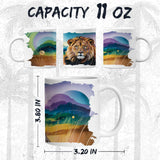 Lion Coffee Mug 11oz — White Ceramic King Mane Pride Wildlife Mug 2