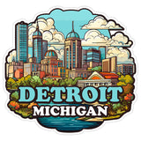 Detroit Michigan Sticker 4 Inch — Waterproof Vinyl Decal City Travel Souvenir 1