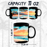 Santa Barbara CA Mug 11oz — Black Ceramic Cali Coastal Beaches Mug 2
