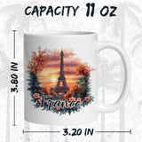 France Coffee Mug 11oz — White Ceramic European Heritage Mug 2