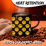 Smiling Face Mug 11oz — Black Ceramic Happy Emoji Coffee Mug 3