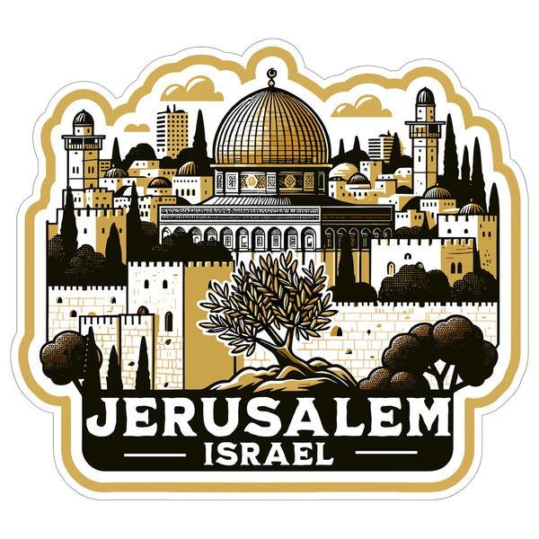 Jerusalem Israel Sticker 4 Inch — Waterproof Vinyl Decal City Travel Souvenir