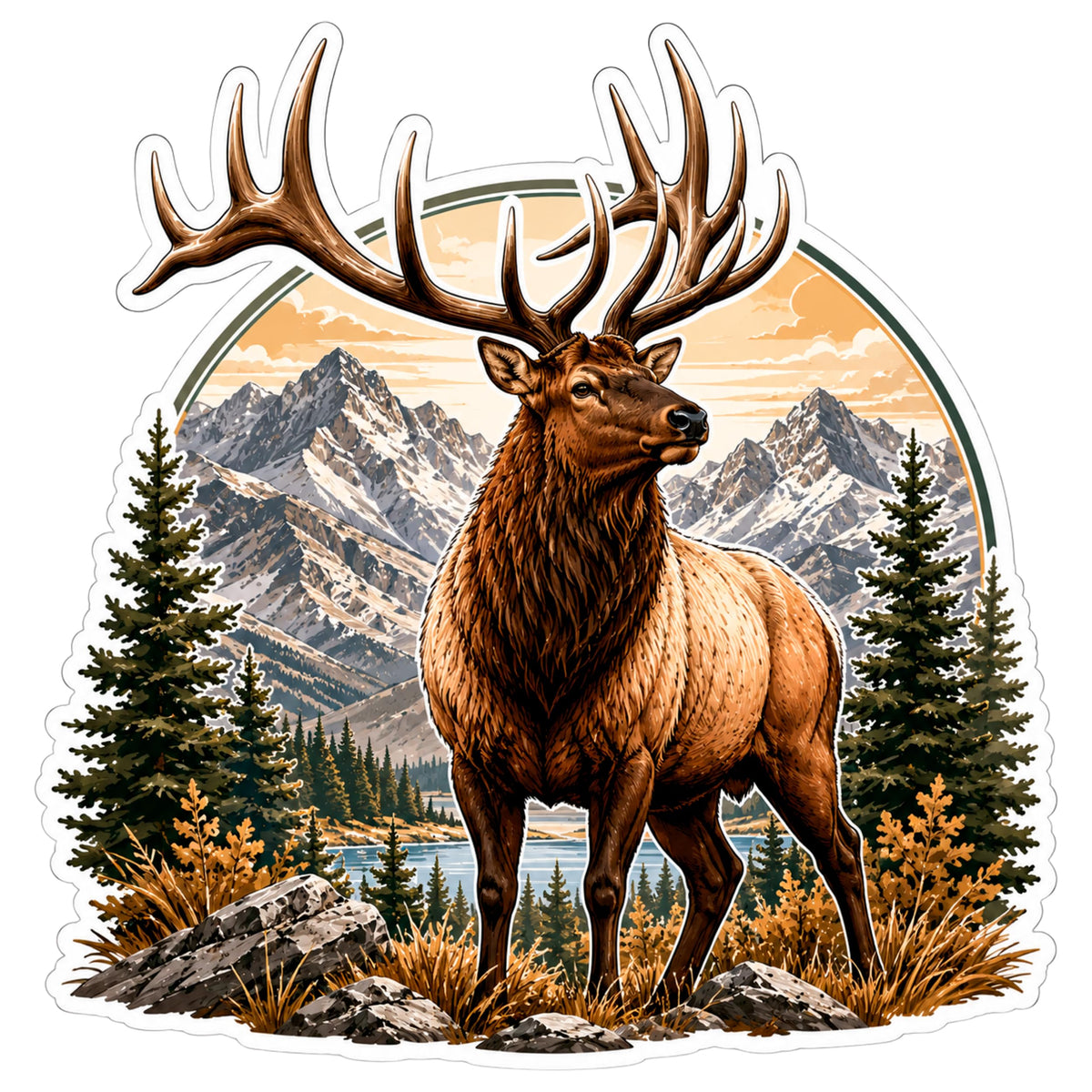 Elk Sticker 4 Inch — Waterproof Vinyl Decal
