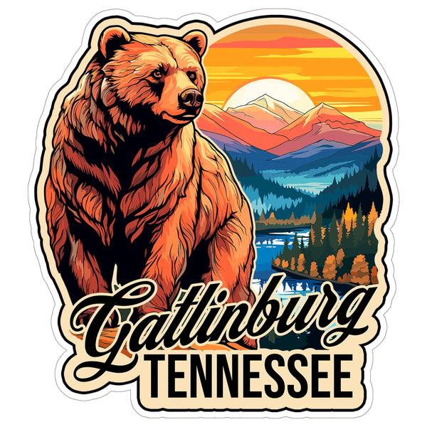 Gatlinburg Tennessee Sticker 4 Inch Travel Souvenir City Destination - Waterproof Vinyl Decal for Laptop Water Bottle Car Tumbler - Durable Aesthetic Long-Lasting Stickers for Adults ID44990