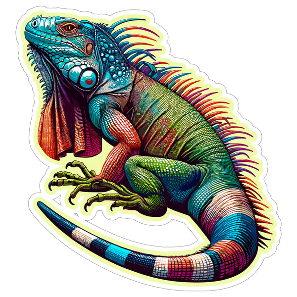 Iguana Sticker 4 Inch — Waterproof Vinyl Decal Green Iguana Reptile