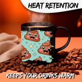 Poop Emoji Mug 11oz — Black Ceramic Funny Smiley Coffee Mug 3