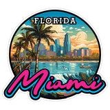 Miami Florida Sticker 4 Inch — Waterproof Vinyl Decal City Travel Souvenir 1