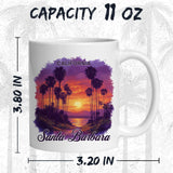 Santa Barbara California Mug 11oz — White Ceramic American Riviera Coffee Mug 2