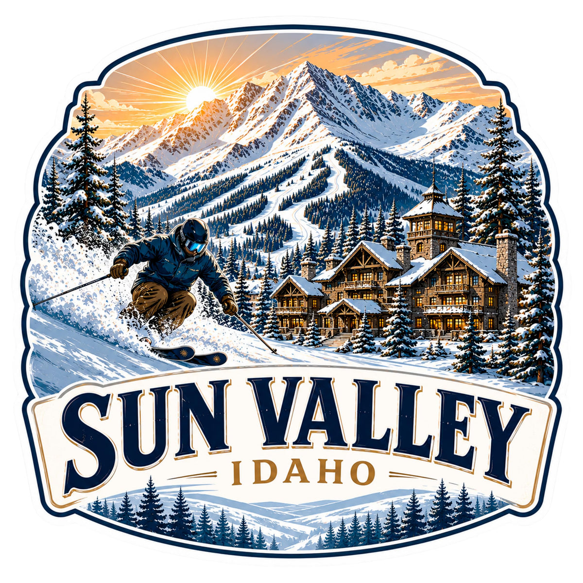 Sun Valley Idaho Sticker 4 Inch — Waterproof Vinyl Decal